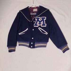 Vintage Butwin Varsity Jacket Blue Minnetonka High School Letterman  Women Sz 12